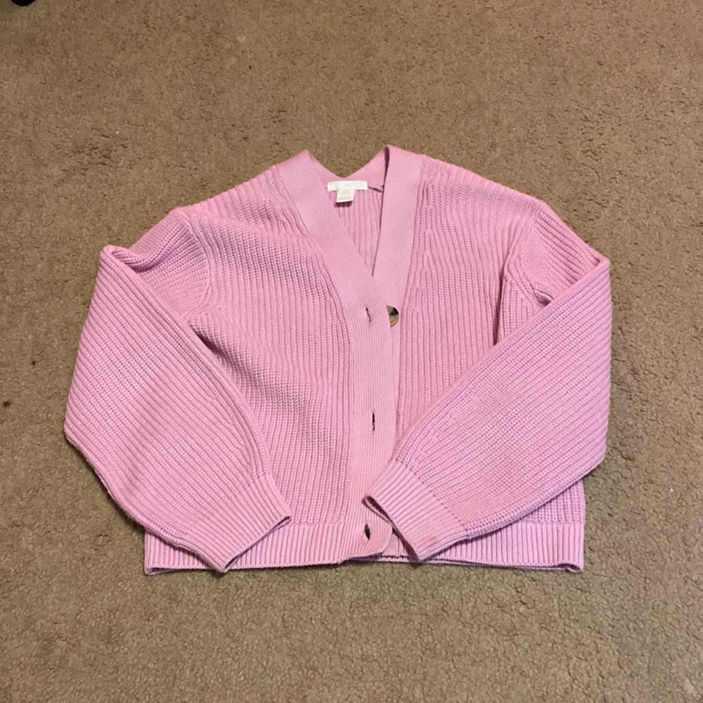 pink cardigan